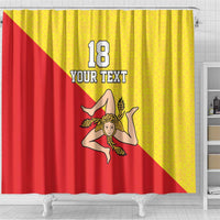 Custom Sicilia Football Shower Curtain Naziunali Siciliana - Wonder Print Shop