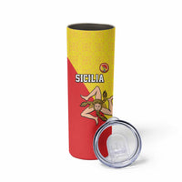 Custom Sicilia Football Skinny Tumbler Naziunali Siciliana - Wonder Print Shop