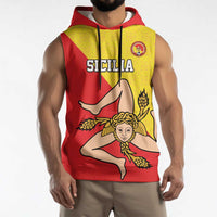 Custom Sicilia Football Sleeveless Hoodie Naziunali Siciliana - Wonder Print Shop