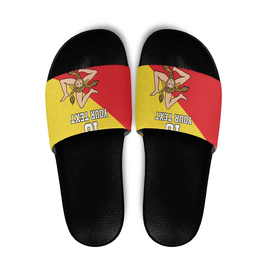 Custom Sicilia Football Slide Sandals Naziunali Siciliana - Wonder Print Shop