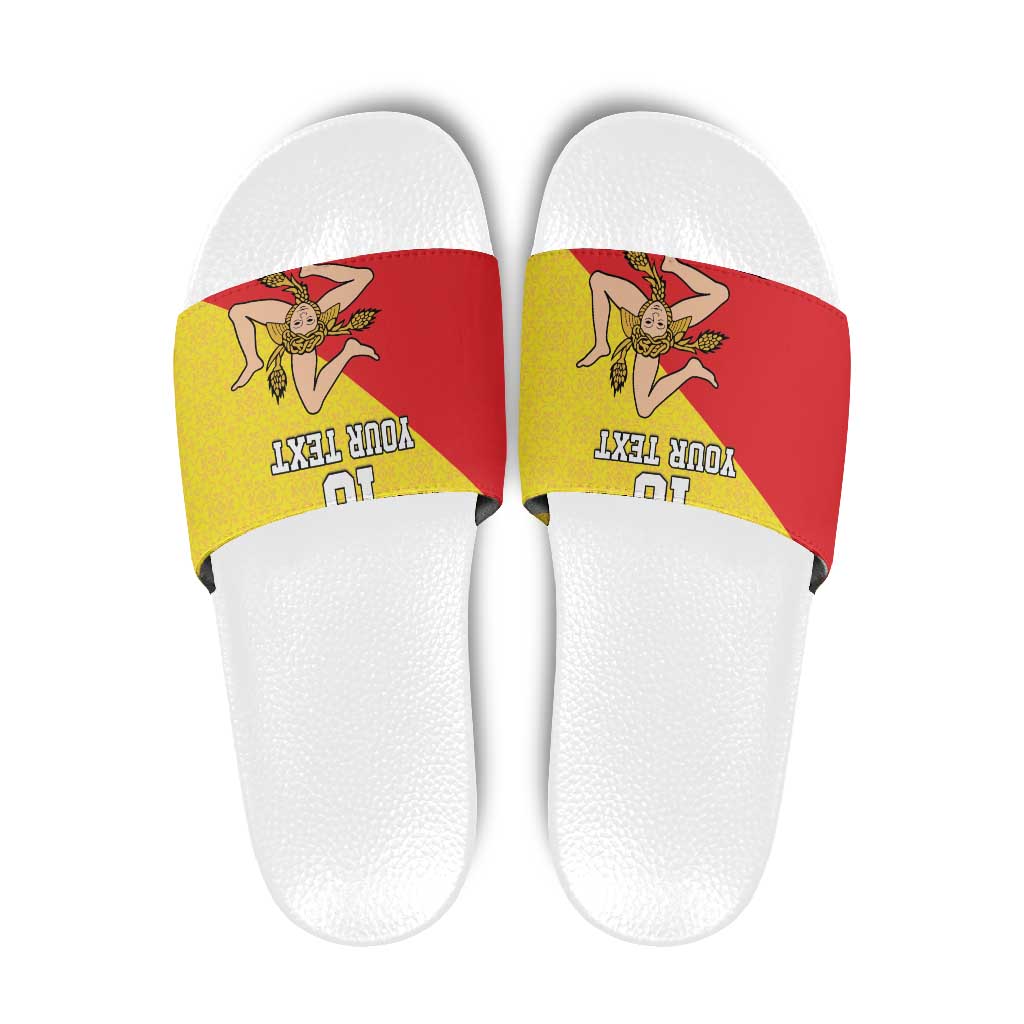 Custom Sicilia Football Slide Sandals Naziunali Siciliana - Wonder Print Shop