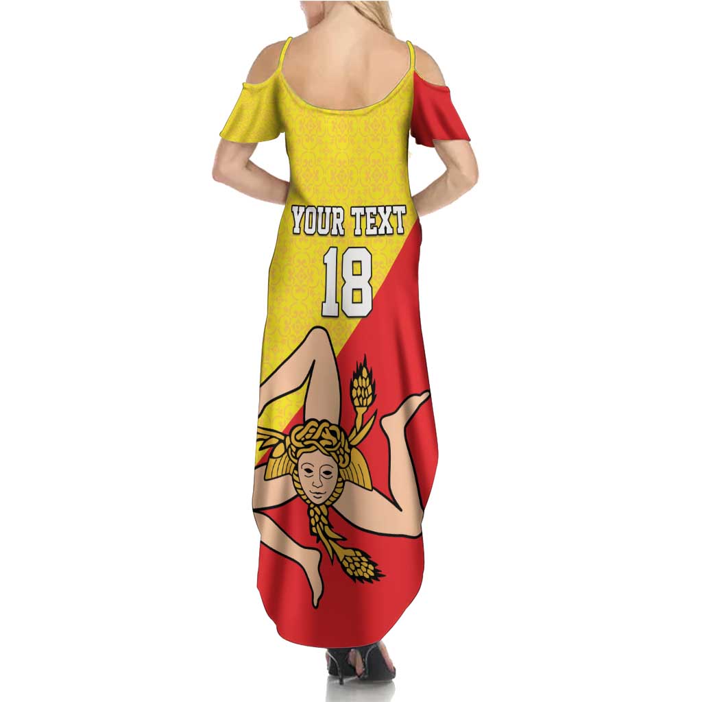 Custom Sicilia Football Summer Maxi Dress Naziunali Siciliana - Wonder Print Shop