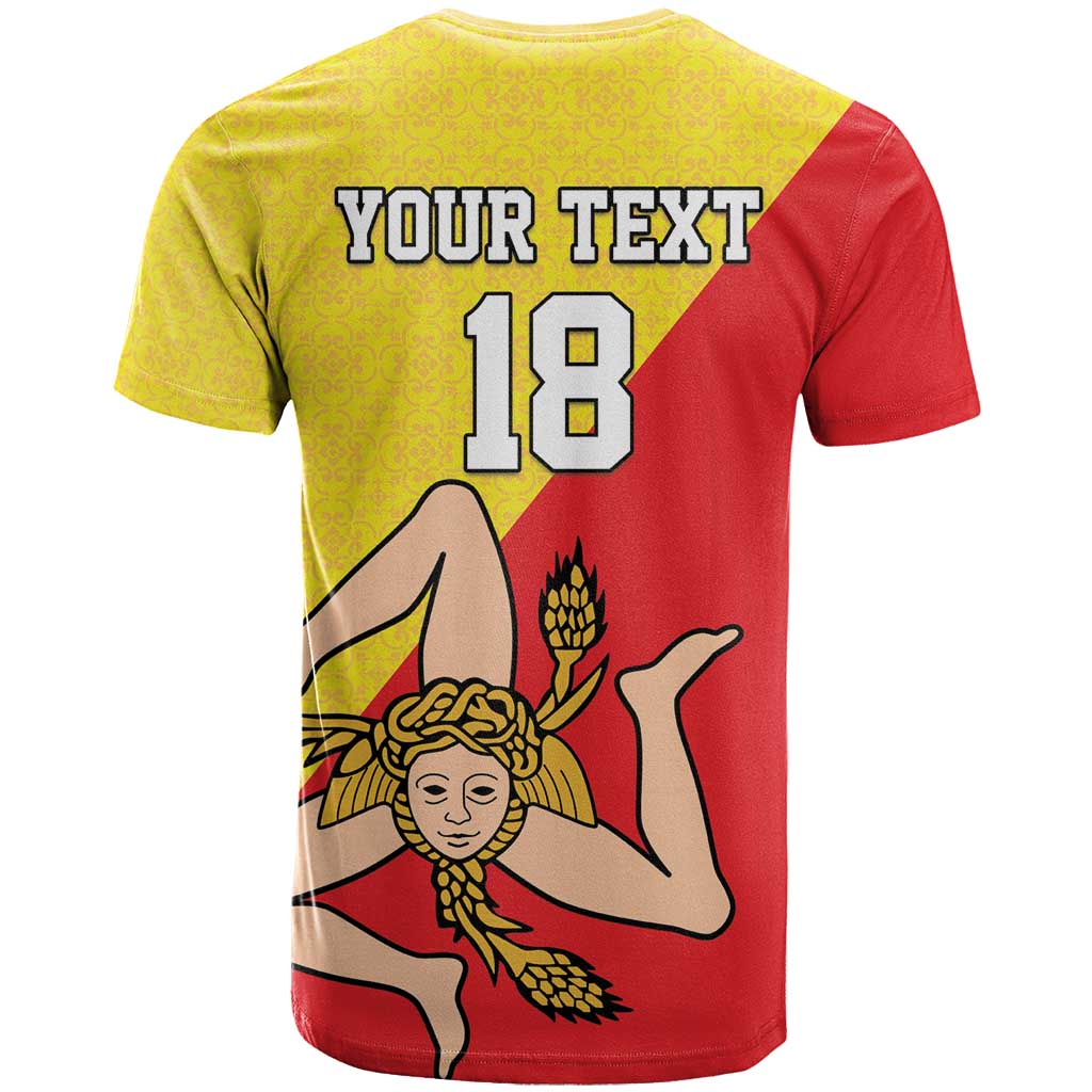 Custom Sicilia Football T Shirt Naziunali Siciliana - Wonder Print Shop
