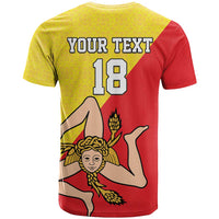 Custom Sicilia Football T Shirt Naziunali Siciliana - Wonder Print Shop