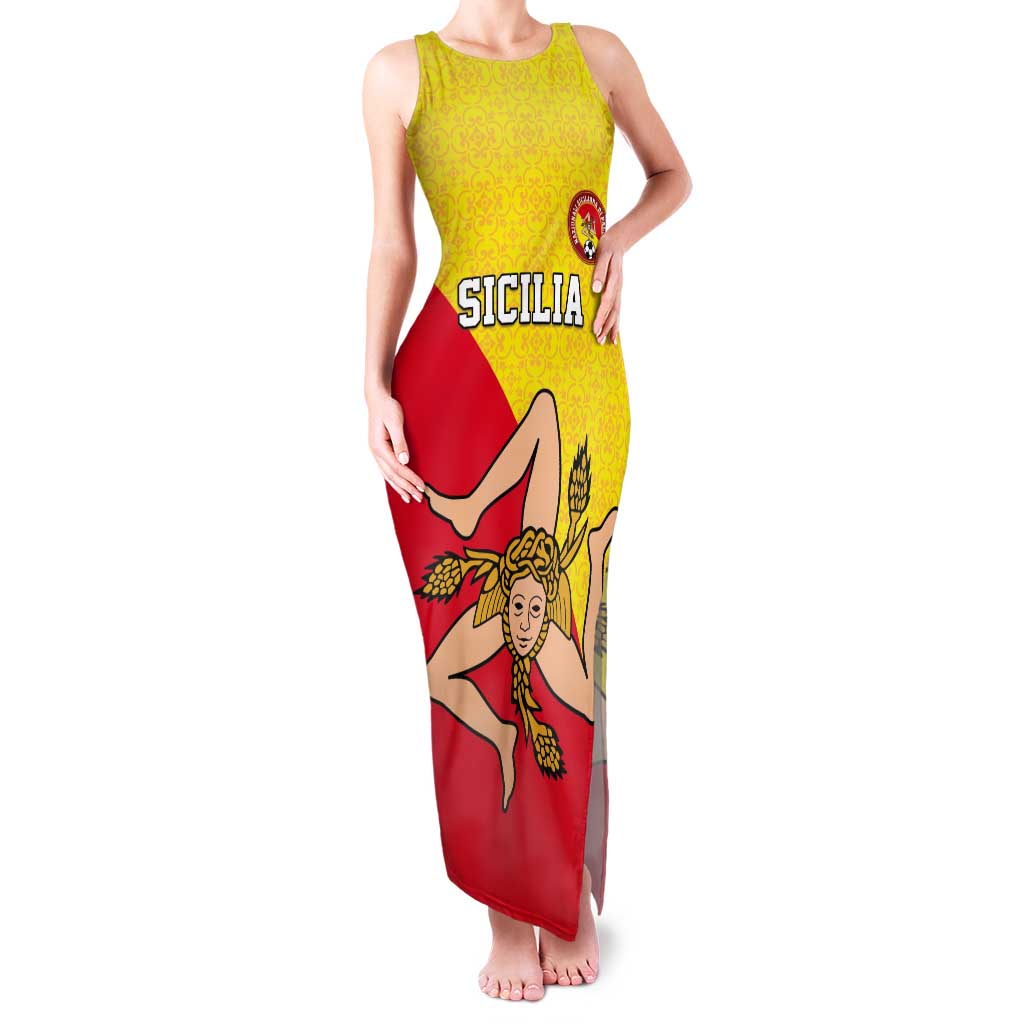 Custom Sicilia Football Tank Maxi Dress Naziunali Siciliana - Wonder Print Shop