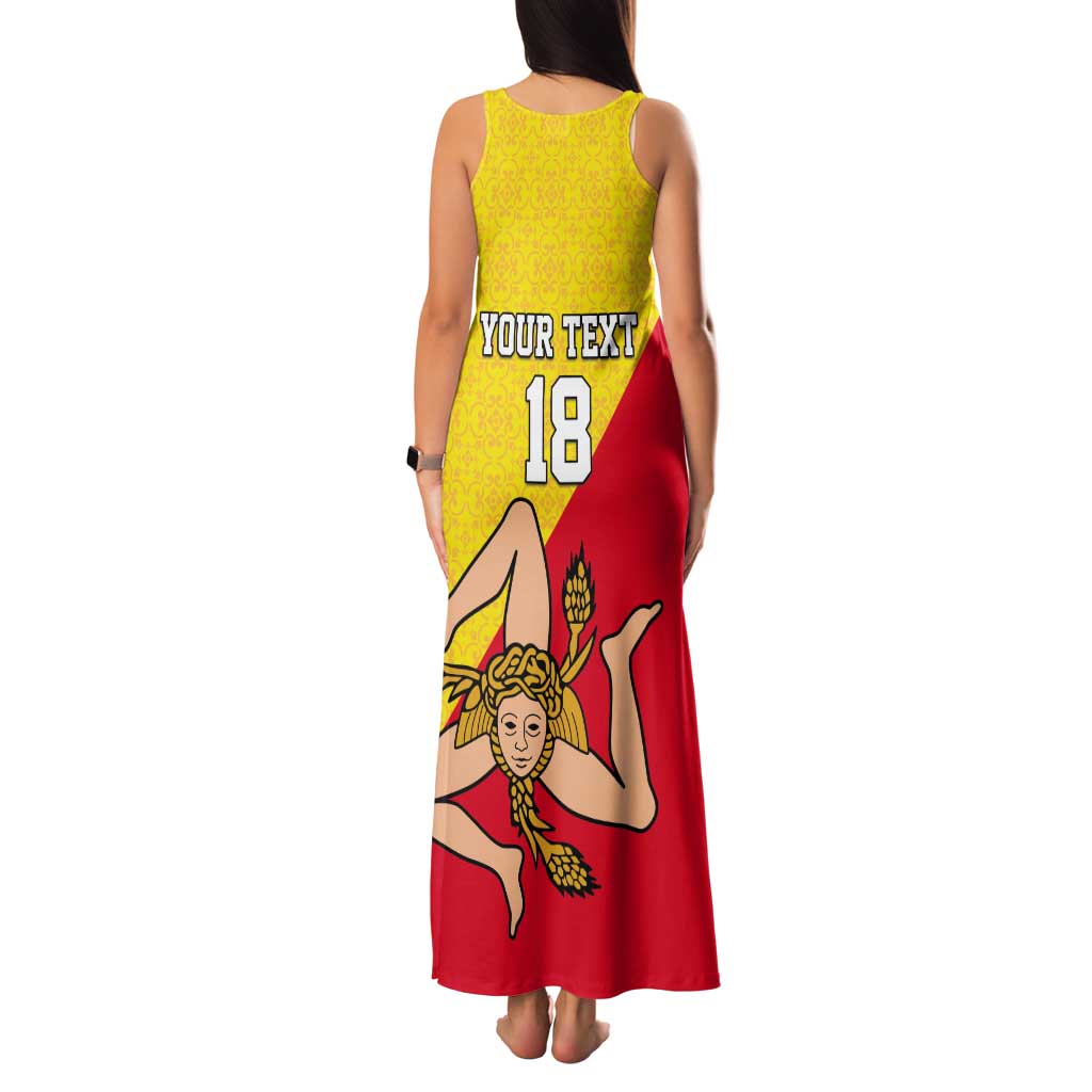 Custom Sicilia Football Tank Maxi Dress Naziunali Siciliana - Wonder Print Shop