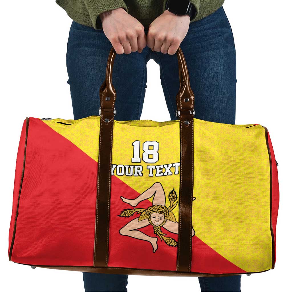 Custom Sicilia Football Travel Bag Naziunali Siciliana - Wonder Print Shop