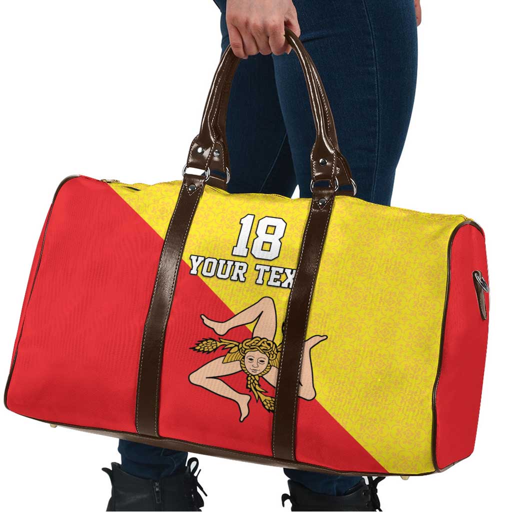 Custom Sicilia Football Travel Bag Naziunali Siciliana - Wonder Print Shop