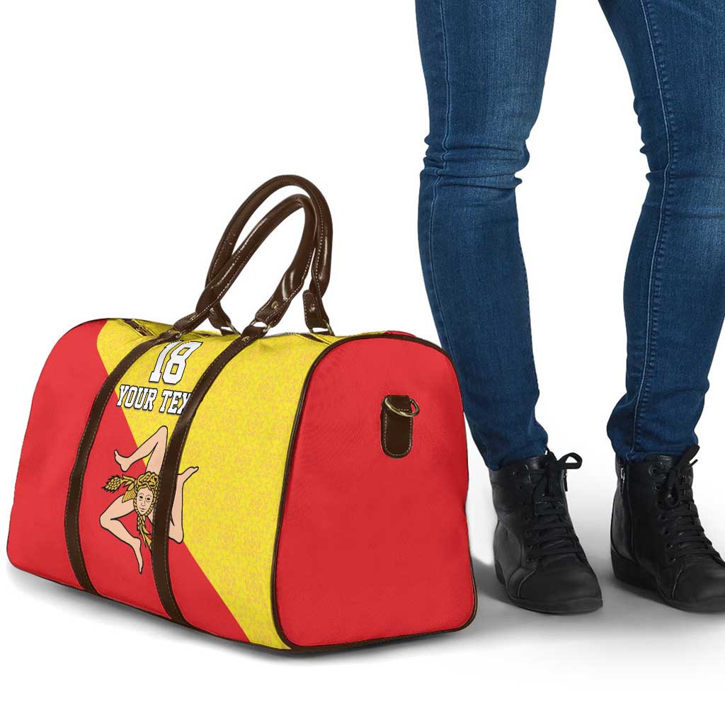 Custom Sicilia Football Travel Bag Naziunali Siciliana - Wonder Print Shop