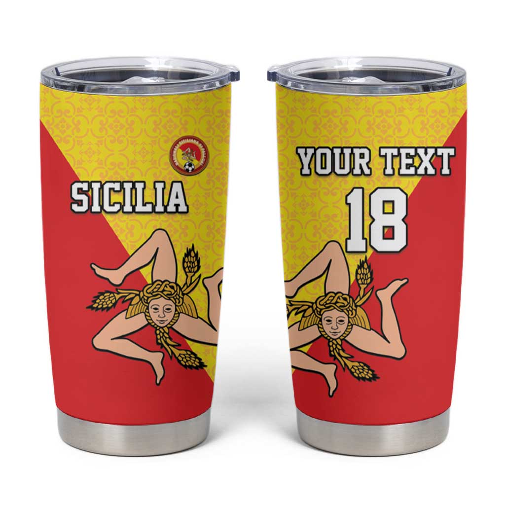 Custom Sicilia Football Tumbler Cup Naziunali Siciliana - Wonder Print Shop