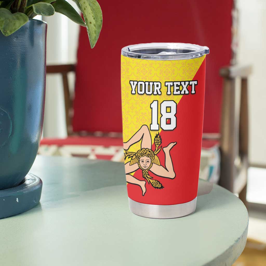 Custom Sicilia Football Tumbler Cup Naziunali Siciliana - Wonder Print Shop