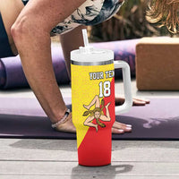 Custom Sicilia Football Tumbler With Handle Naziunali Siciliana - Wonder Print Shop