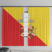 Custom Sicilia Football Window Curtain Naziunali Siciliana - Wonder Print Shop