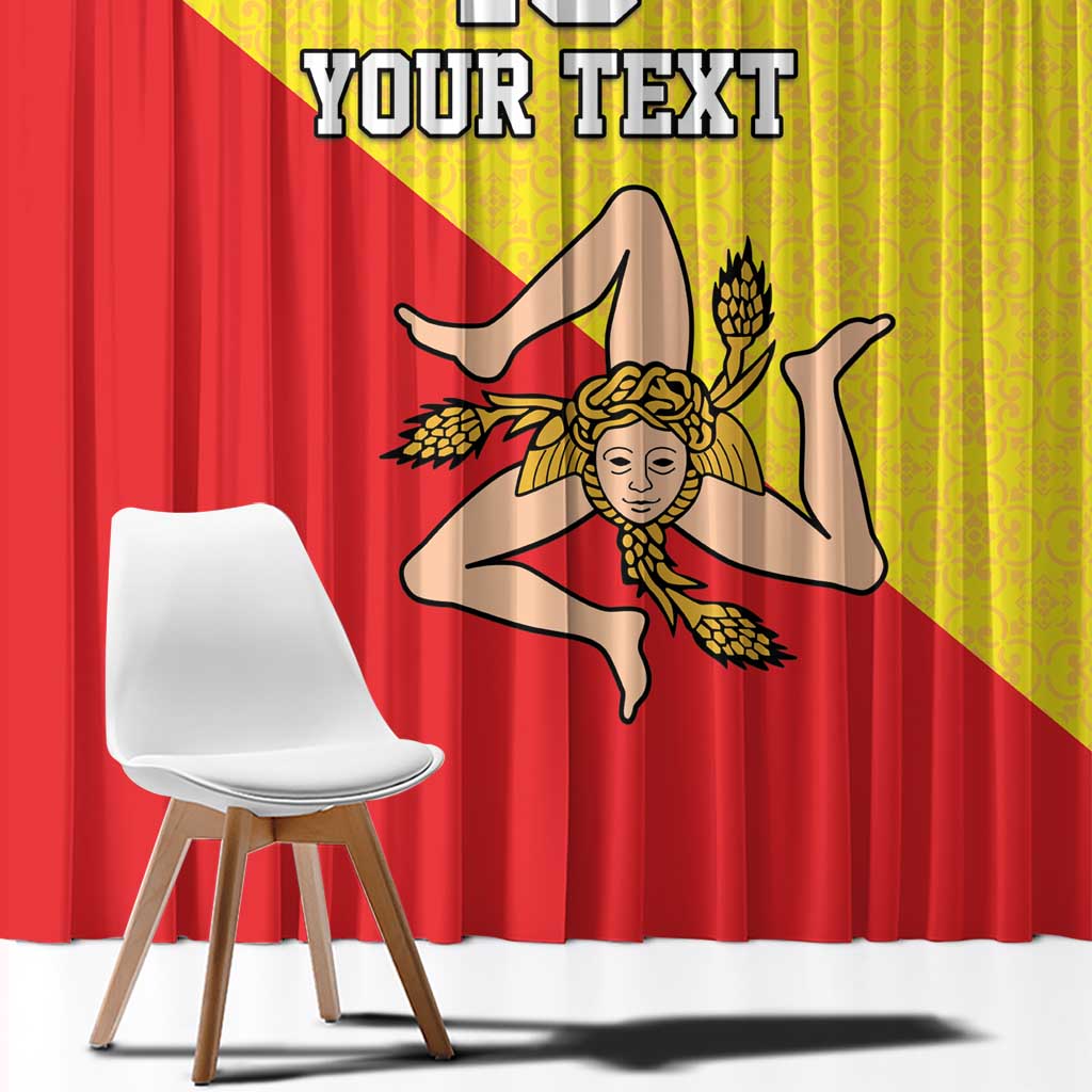 Custom Sicilia Football Window Curtain Naziunali Siciliana - Wonder Print Shop