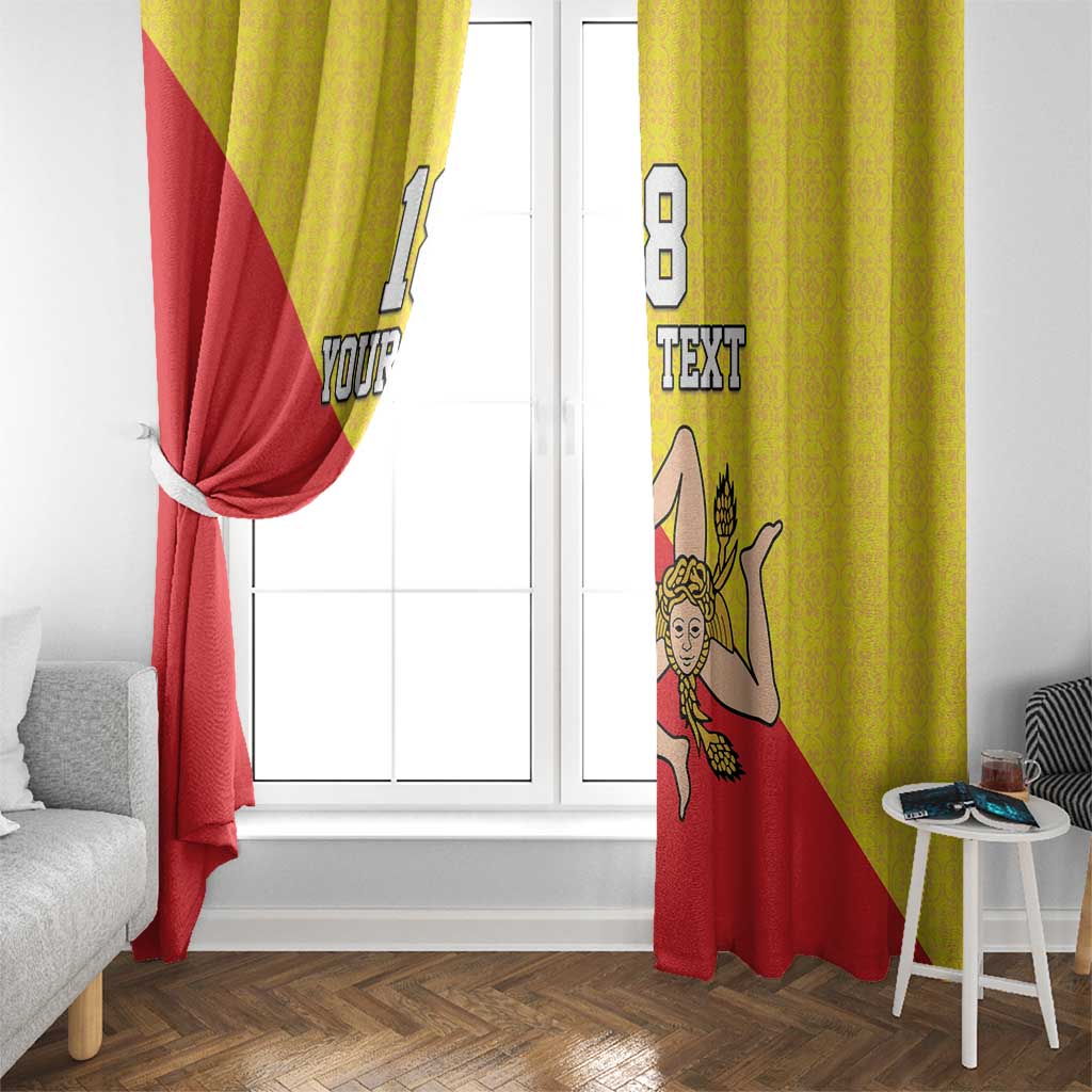 Custom Sicilia Football Window Curtain Naziunali Siciliana - Wonder Print Shop