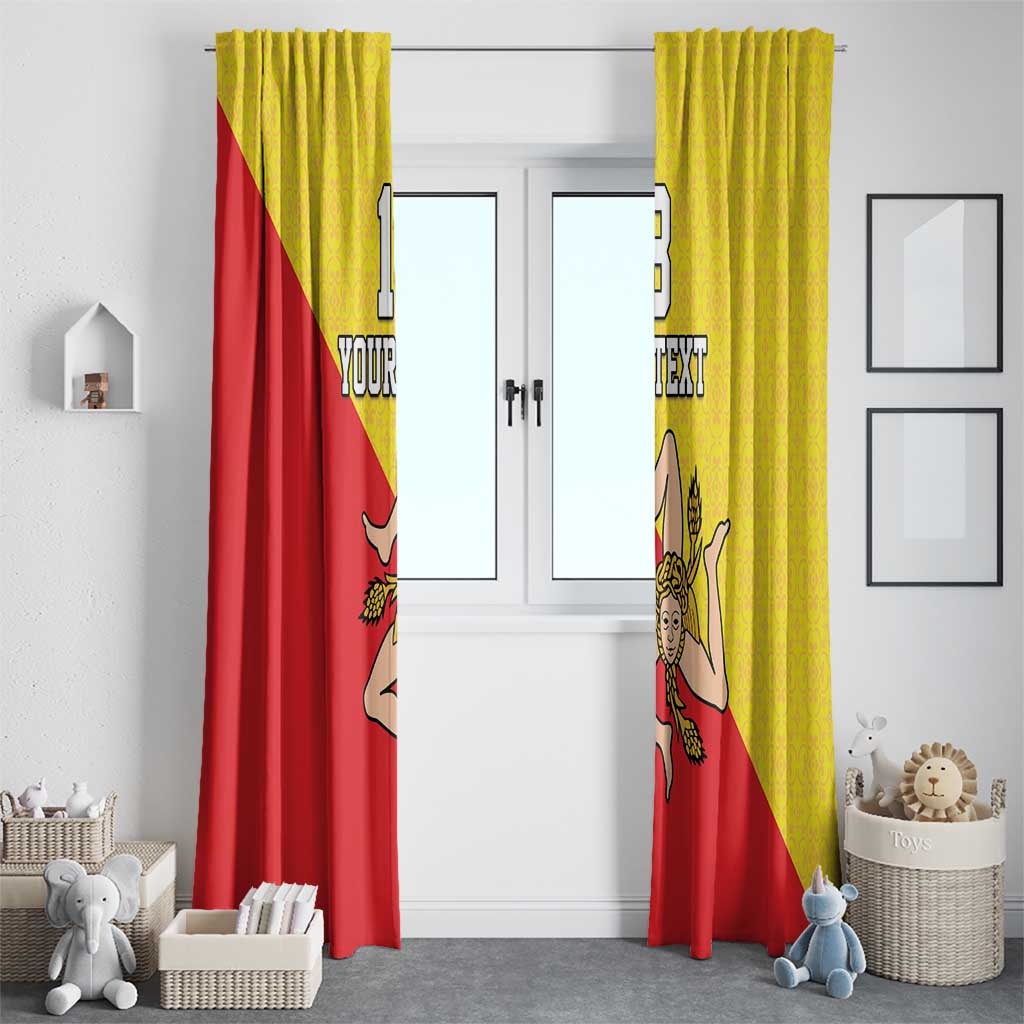 Custom Sicilia Football Window Curtain Naziunali Siciliana - Wonder Print Shop