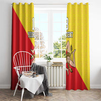 Custom Sicilia Football Window Curtain Naziunali Siciliana - Wonder Print Shop