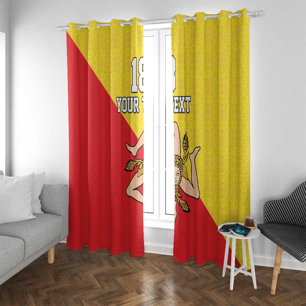 Custom Sicilia Football Window Curtain Naziunali Siciliana - Wonder Print Shop