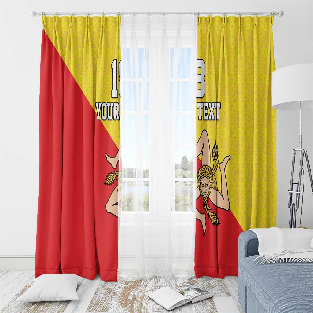 Custom Sicilia Football Window Curtain Naziunali Siciliana - Wonder Print Shop