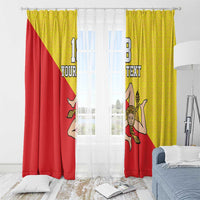 Custom Sicilia Football Window Curtain Naziunali Siciliana - Wonder Print Shop