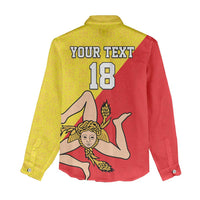 Custom Sicilia Football Women Casual Shirt Naziunali Siciliana - Wonder Print Shop