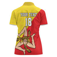 Custom Sicilia Football Women Polo Shirt Naziunali Siciliana - Wonder Print Shop