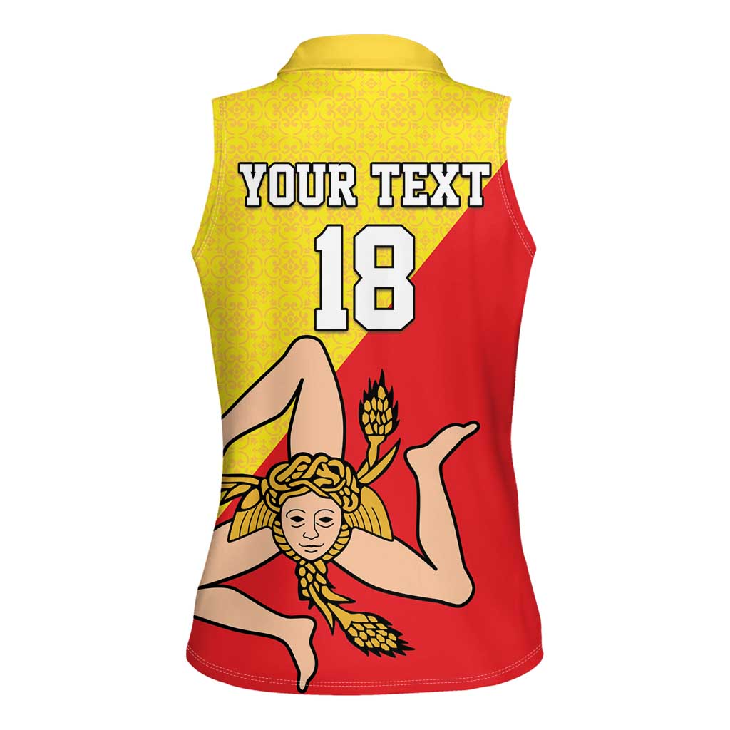 Custom Sicilia Football Women Sleeveless Polo Shirt Naziunali Siciliana - Wonder Print Shop