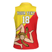 Custom Sicilia Football Women Sleeveless Polo Shirt Naziunali Siciliana - Wonder Print Shop