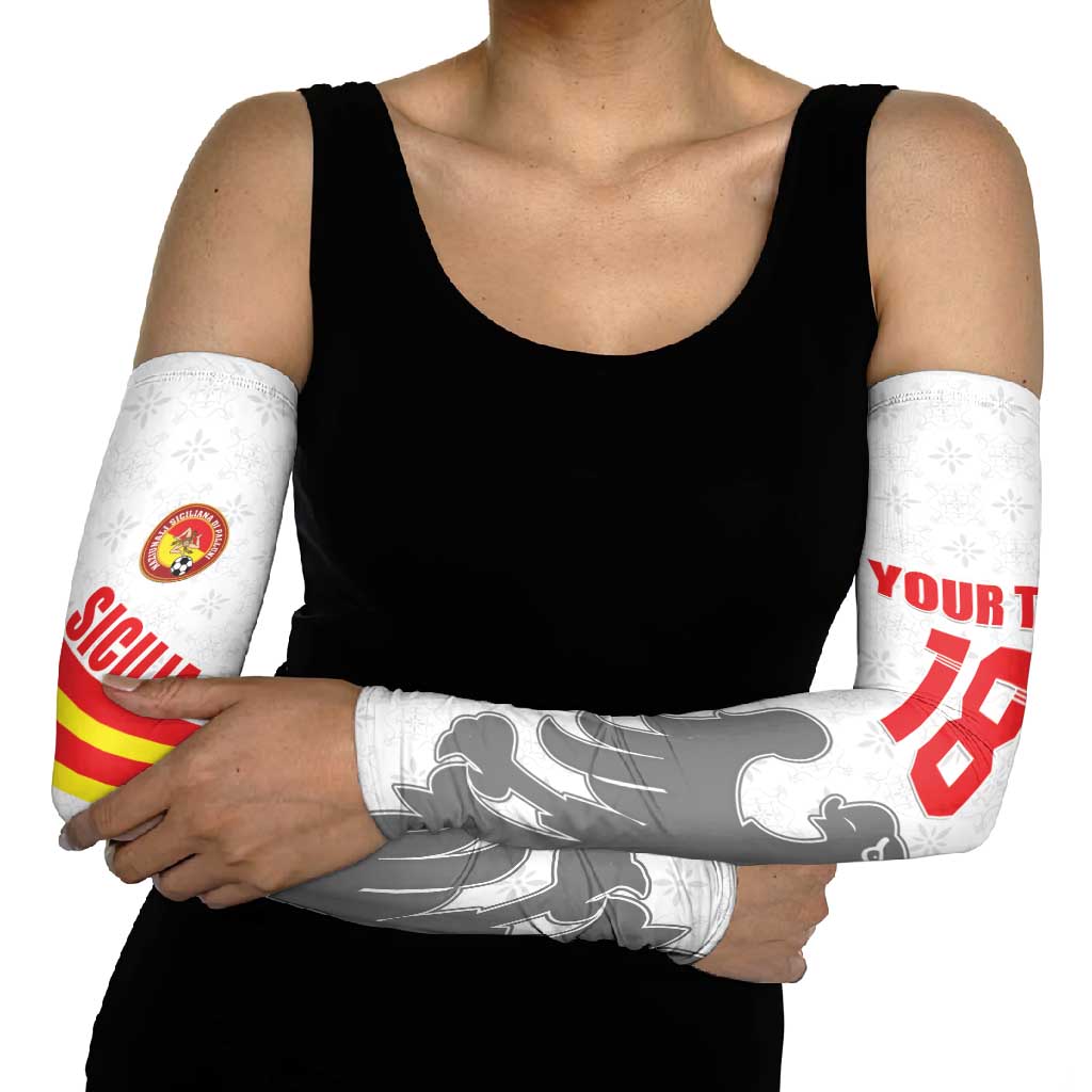 Custom Sicilia Football Arm Sleeves Animus Tuus Dominus - Wonder Print Shop