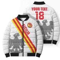 Custom Sicilia Football Bomber Puffer Jacket Animus Tuus Dominus - Wonder Print Shop