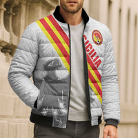 Custom Sicilia Football Bomber Puffer Jacket Animus Tuus Dominus - Wonder Print Shop