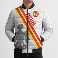 Custom Sicilia Football Bomber Puffer Jacket Animus Tuus Dominus - Wonder Print Shop