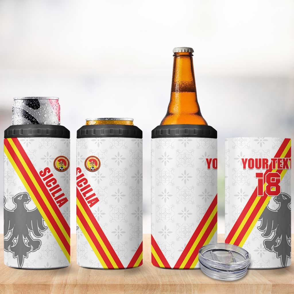 Custom Sicilia Football 4 in 1 Can Cooler Tumbler Animus Tuus Dominus - Wonder Print Shop