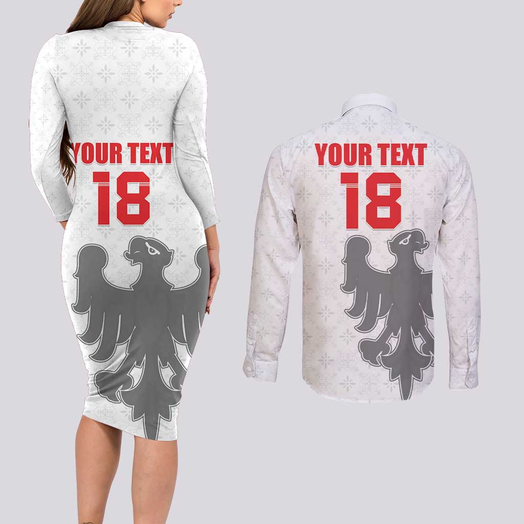 Custom Sicilia Football Couples Matching Long Sleeve Bodycon Dress and Long Sleeve Button Shirt Animus Tuus Dominus - Wonder Print Shop