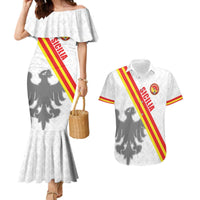 Custom Sicilia Football Couples Matching Mermaid Dress and Hawaiian Shirt Animus Tuus Dominus - Wonder Print Shop