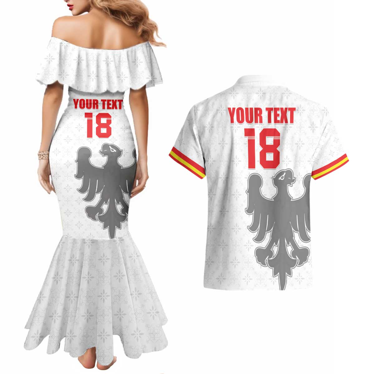 Custom Sicilia Football Couples Matching Mermaid Dress and Hawaiian Shirt Animus Tuus Dominus - Wonder Print Shop