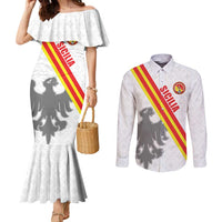 Custom Sicilia Football Couples Matching Mermaid Dress and Long Sleeve Button Shirt Animus Tuus Dominus - Wonder Print Shop