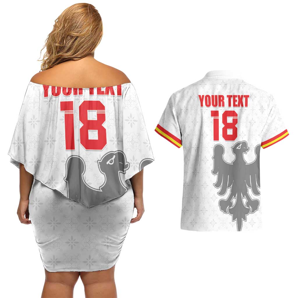 Custom Sicilia Football Couples Matching Off Shoulder Short Dress and Hawaiian Shirt Animus Tuus Dominus - Wonder Print Shop