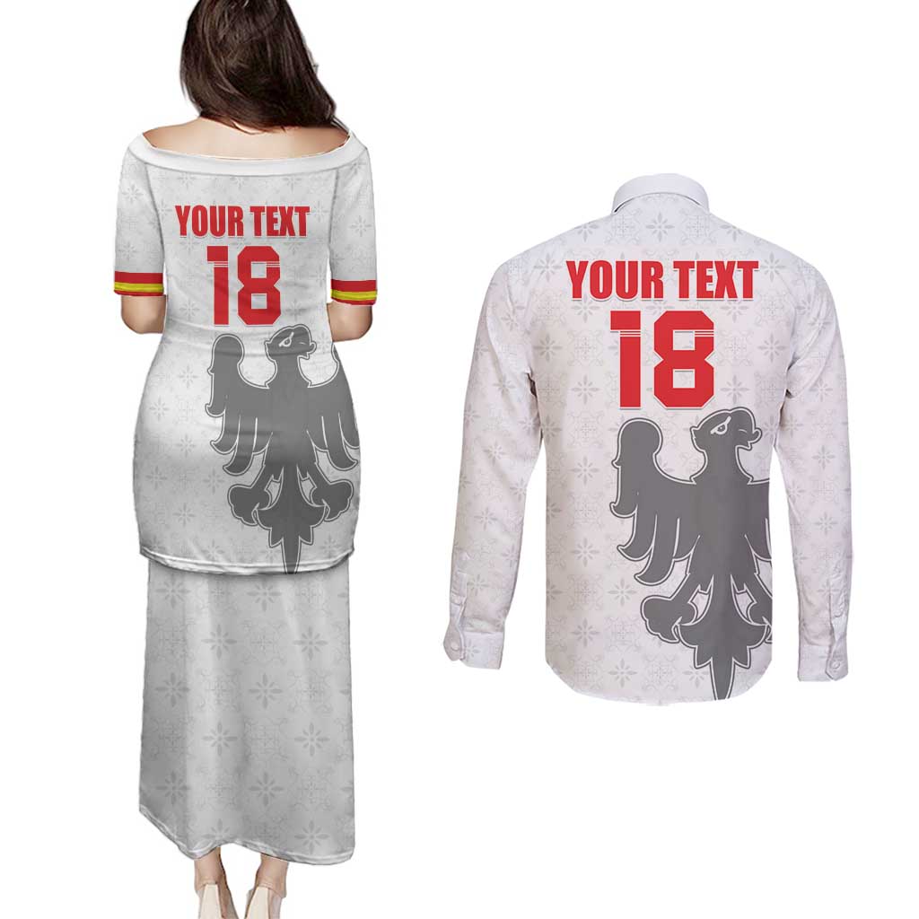 Custom Sicilia Football Couples Matching Puletasi and Long Sleeve Button Shirt Animus Tuus Dominus - Wonder Print Shop