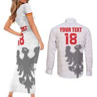 Custom Sicilia Football Couples Matching Short Sleeve Bodycon Dress and Long Sleeve Button Shirt Animus Tuus Dominus - Wonder Print Shop