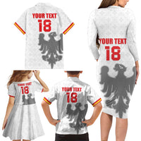 Custom Sicilia Football Family Matching Long Sleeve Bodycon Dress and Hawaiian Shirt Animus Tuus Dominus - Wonder Print Shop