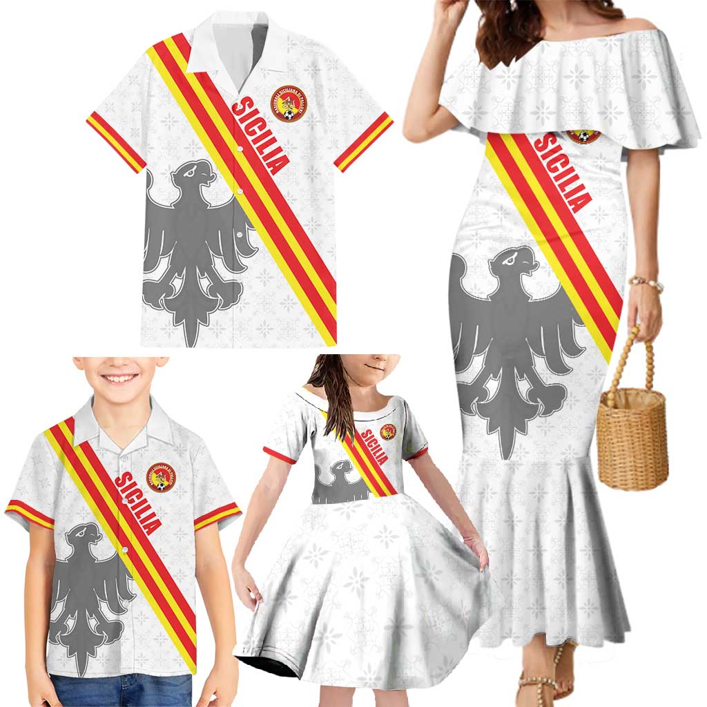 Custom Sicilia Football Family Matching Mermaid Dress and Hawaiian Shirt Animus Tuus Dominus - Wonder Print Shop