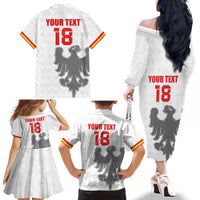 Custom Sicilia Football Family Matching Off The Shoulder Long Sleeve Dress and Hawaiian Shirt Animus Tuus Dominus - Wonder Print Shop