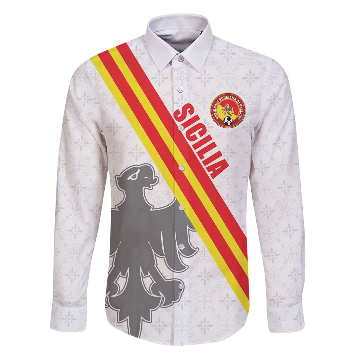 Custom Sicilia Football Family Matching Off The Shoulder Long Sleeve Dress and Hawaiian Shirt Animus Tuus Dominus - Wonder Print Shop