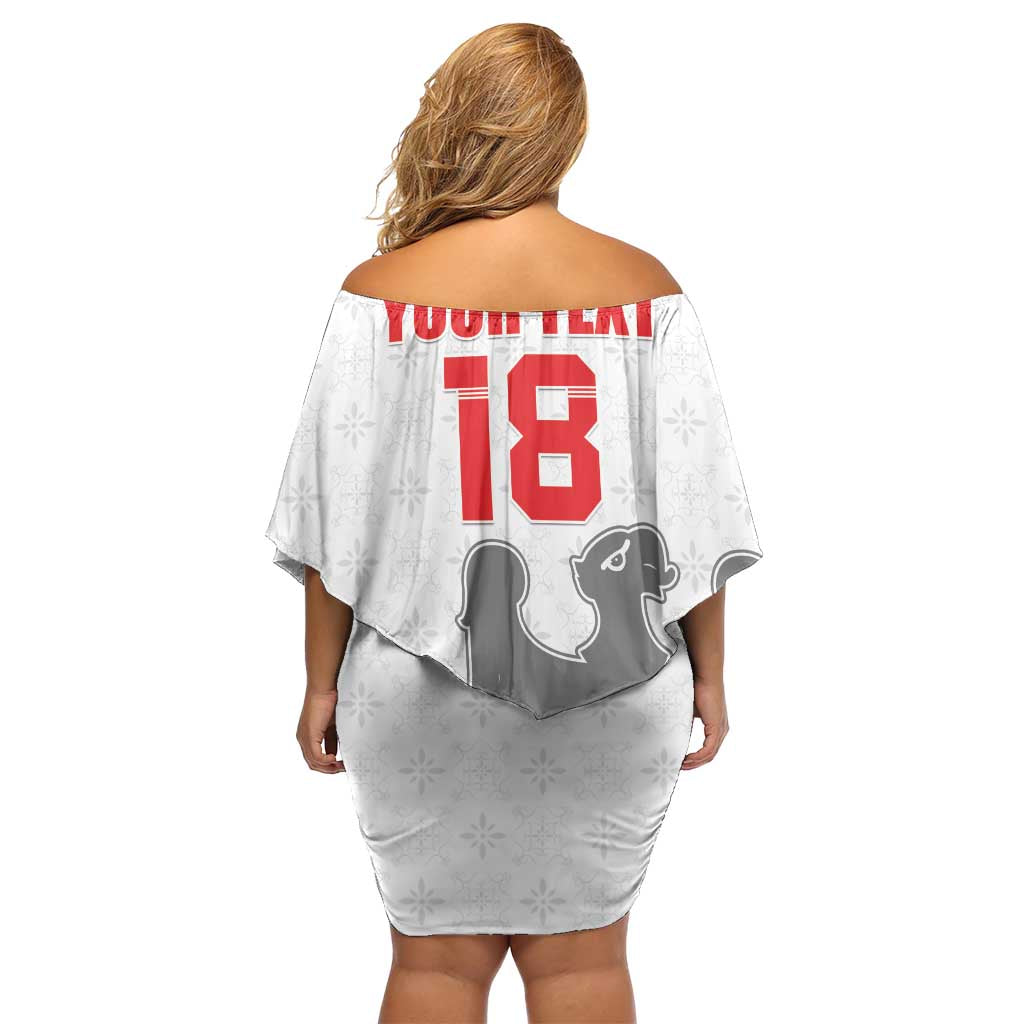 Custom Sicilia Football Family Matching Off Shoulder Short Dress and Hawaiian Shirt Animus Tuus Dominus - Wonder Print Shop