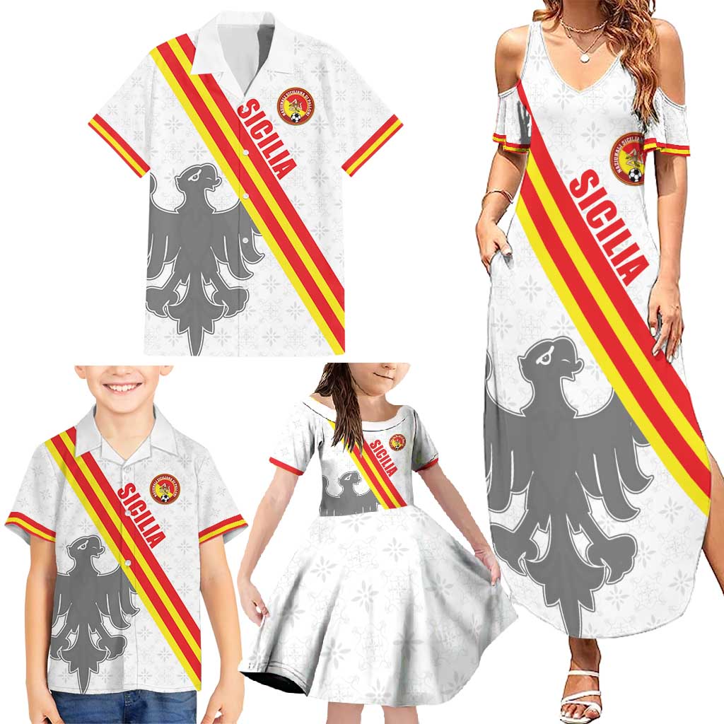 Custom Sicilia Football Family Matching Summer Maxi Dress and Hawaiian Shirt Animus Tuus Dominus - Wonder Print Shop