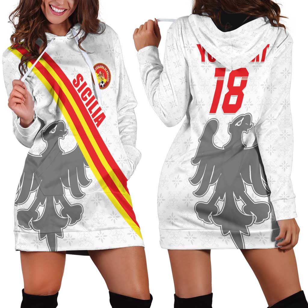 Custom Sicilia Football Hoodie Dress Animus Tuus Dominus - Wonder Print Shop