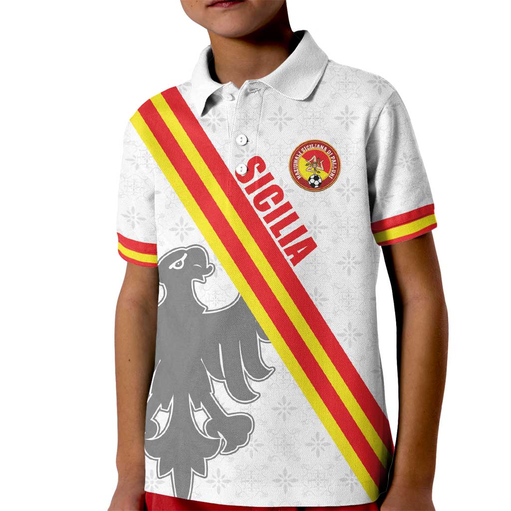 Custom Sicilia Football Kid Polo Shirt Animus Tuus Dominus - Wonder Print Shop