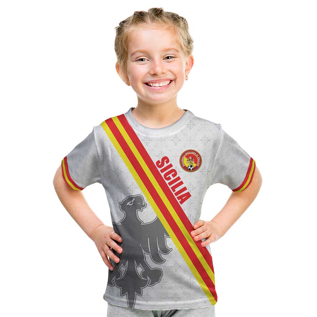 Custom Sicilia Football Kid T Shirt Animus Tuus Dominus - Wonder Print Shop