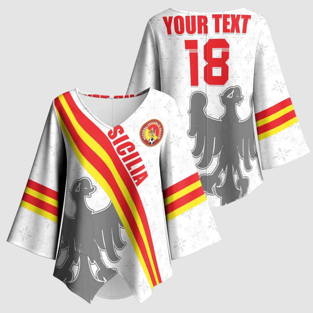 Custom Sicilia Football Kimono Sleeve Blouse Animus Tuus Dominus - Wonder Print Shop